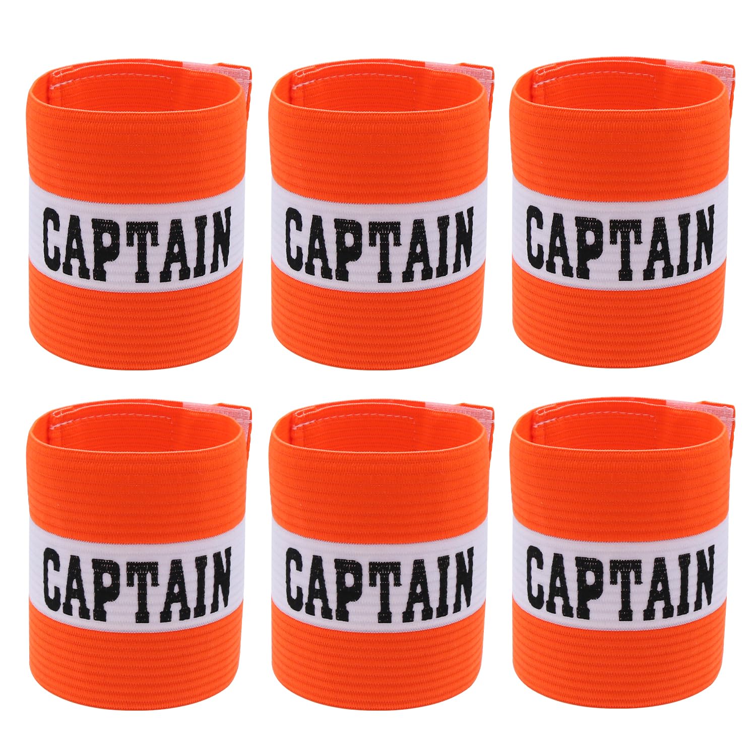 Hosifiy 6Pcs Fußball Kapitänsbinde, Nylon Elastische Fußball Kapitän Armbinde Einstellbare Fußball Armbindes für Jugend Erwachsene Sport Training