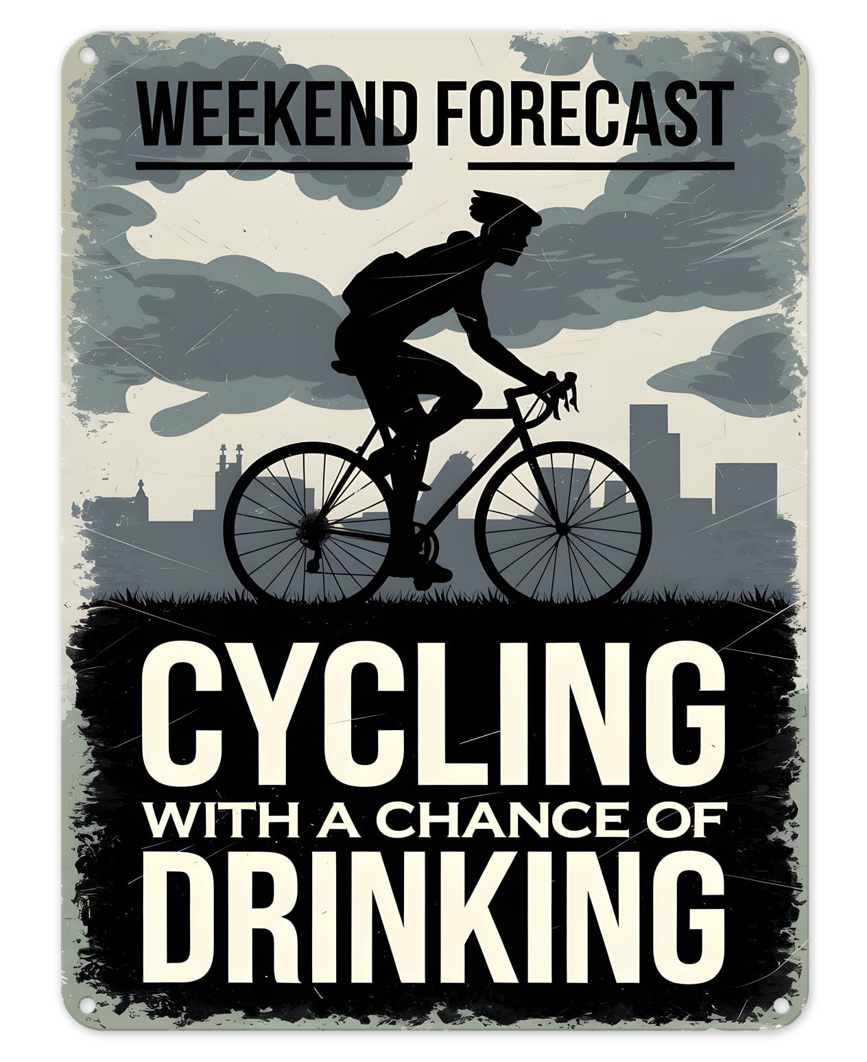 Shopagift Weekend Forecast Cycling Metal Poster Wall Tin Sign Man Cave Shed Bar Bedroom Home Kitchen - A3