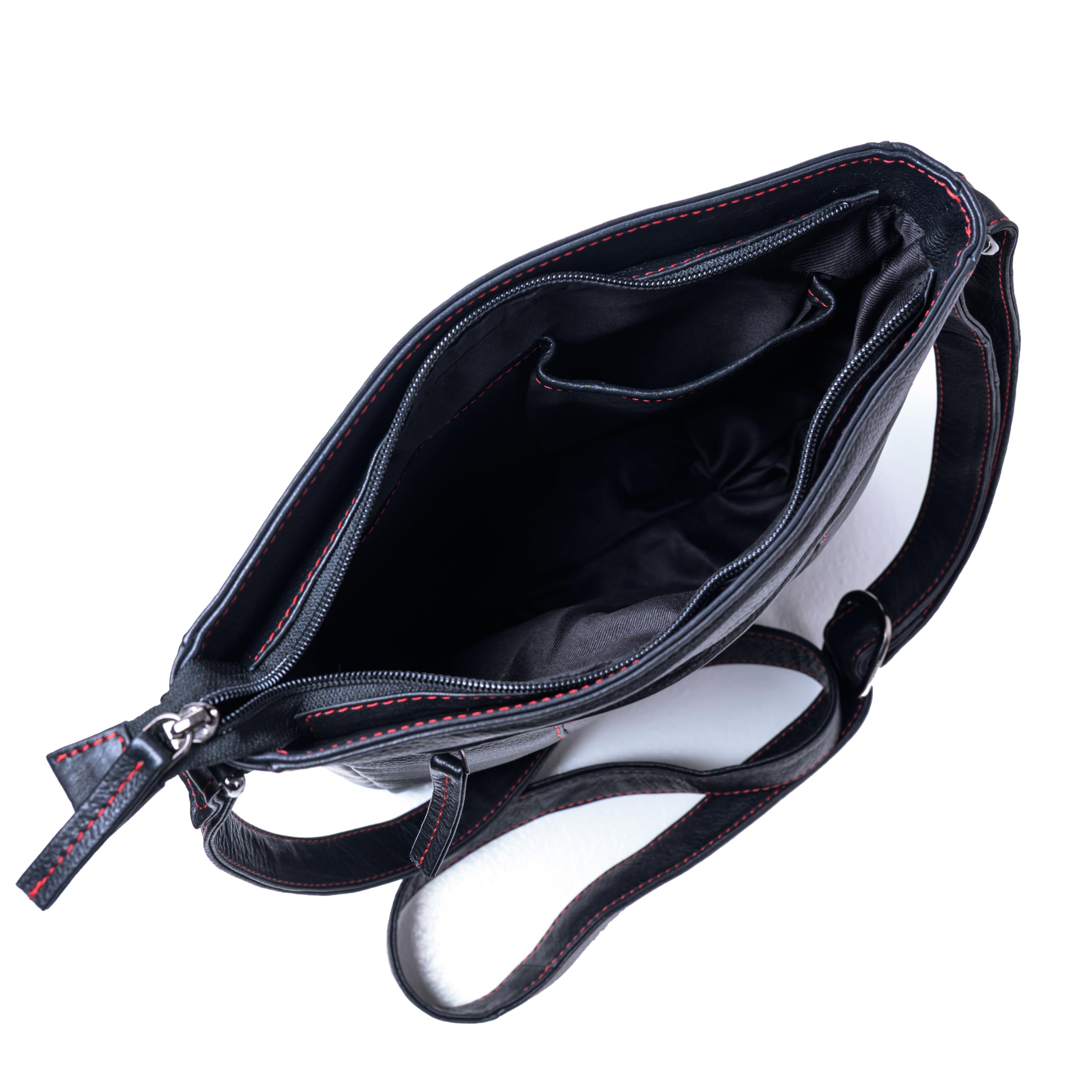 GERMANUS Umhängetasche Crossbodybag Schultertasche Handtasche Toni aus Leder für Herren und Damen, unisex, schwarz