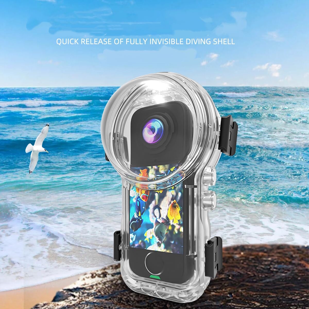 Invisibile Dive Caso Per Insta360 X4 Air, Subacquea 50M Impermeabile Immersione Della Copertura Dell'alloggiamento Shell Protettivo per Action Camera Accessori