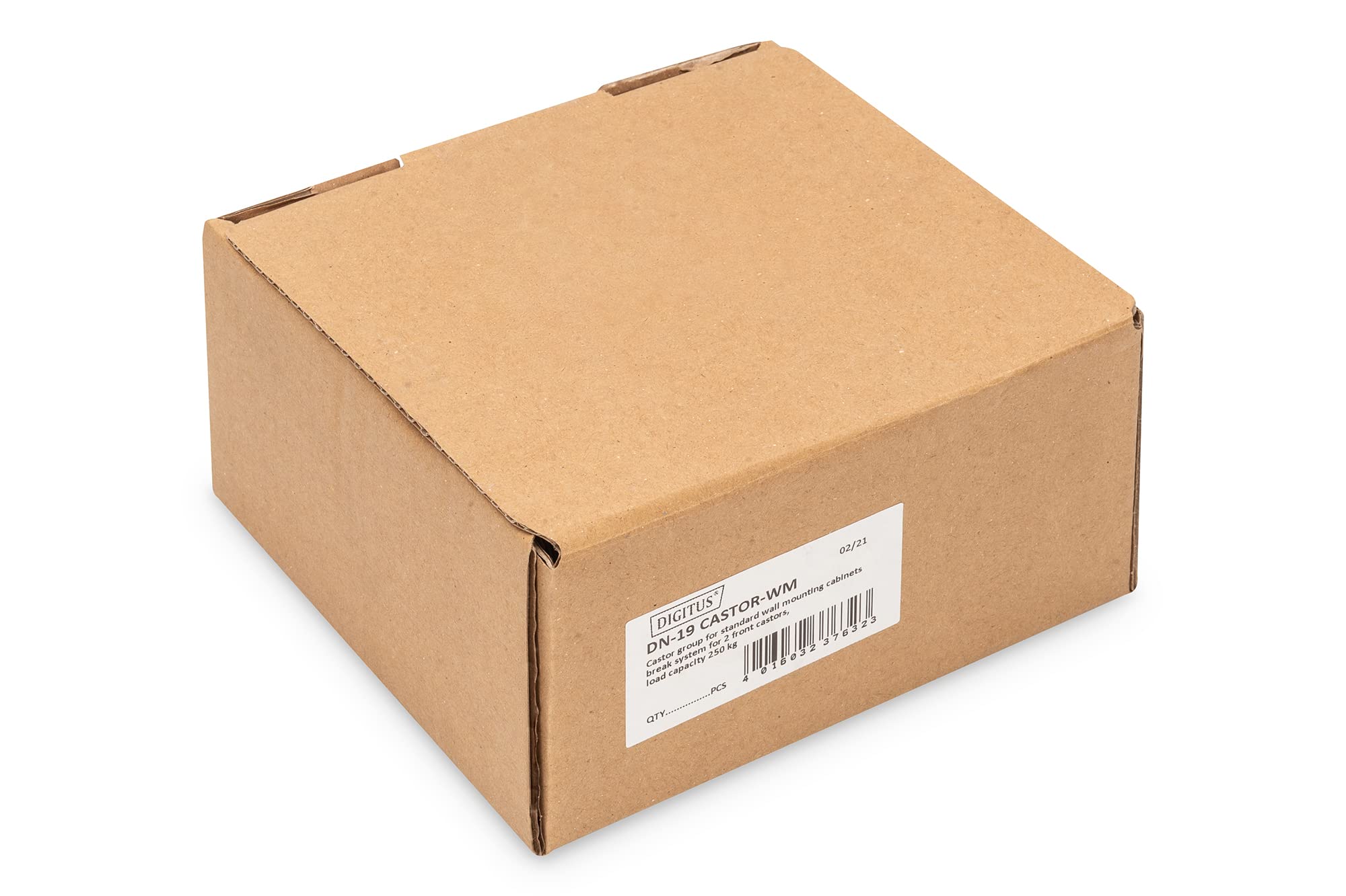 DIGITUS Digitus - Juego de ruedas para carcasa de pared estándar de 19" (4 unidades, 2 bloqueables, giratorias, 250 kg de carga por rollo, material de plástico)