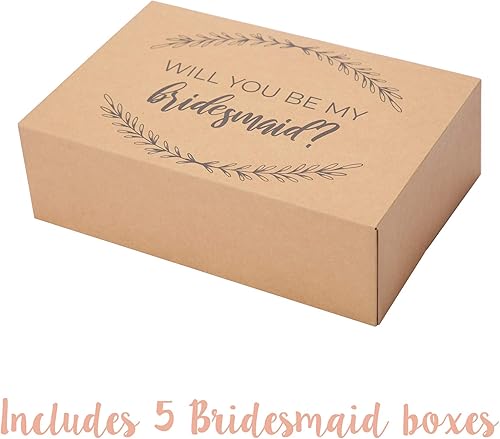 Miniatura 4 de Pop Fizz Designs Juego de cajas de propuesta de dama de honor, paquete de 6, 1 caja de propuesta de dama de honor y 5 cajas de dama de honor, cajas