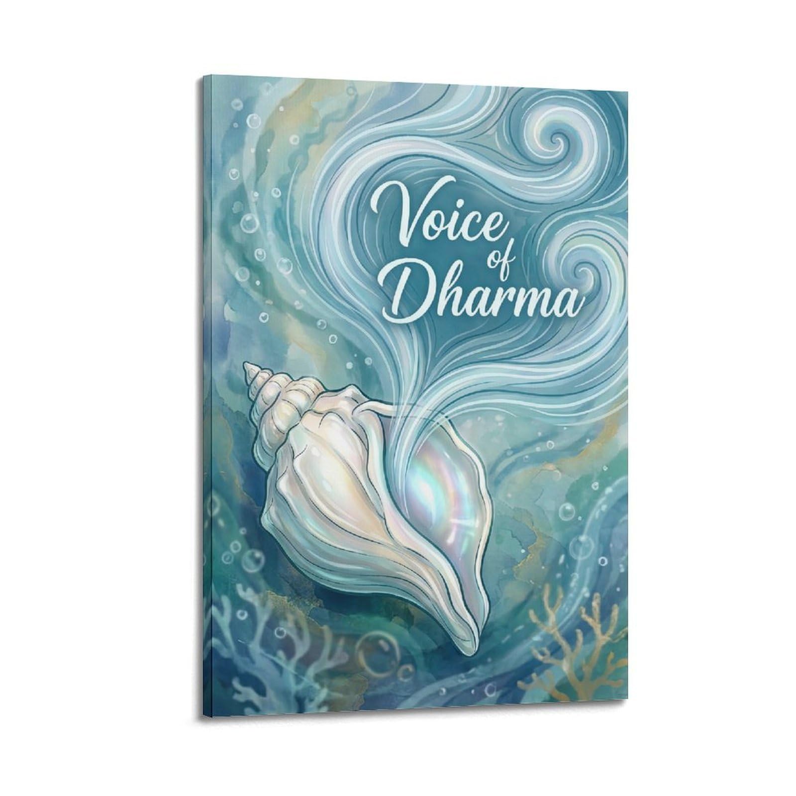 OKNGB Buddhist Dharma Poster Conch Shell Ocean Sacred Sound Decorative Painting Canvas Art Picture 20x30inch(50x75cm)