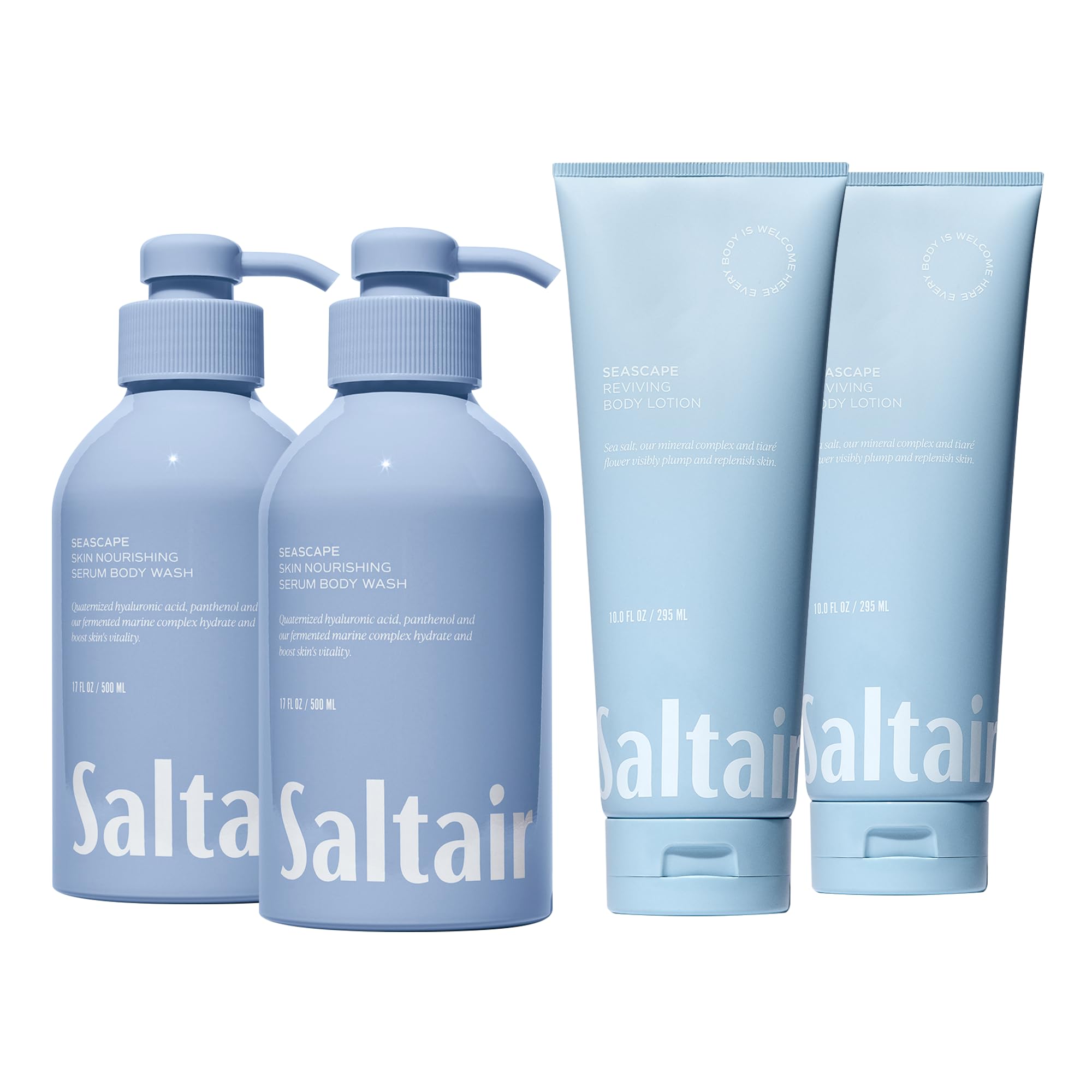 Saltair Seascape Body Wash Lotion Bundle Hydrating Body Cleanser and Moisturizing Lotion Set for Women and Men