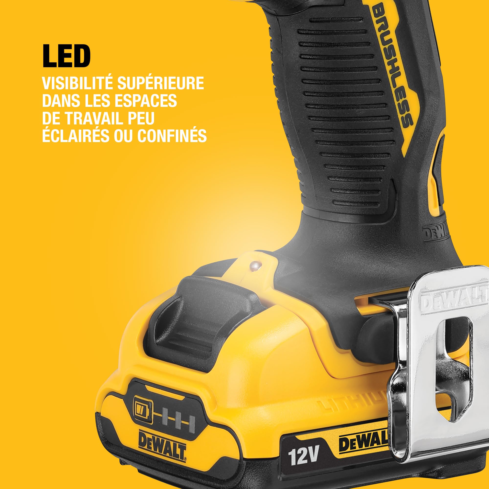 DEWALT Perceuse-visseuse Brushless XR 12V DCD701D2-QW avec 2 batteries Li-Ion 2Ah et coffret TSTAK