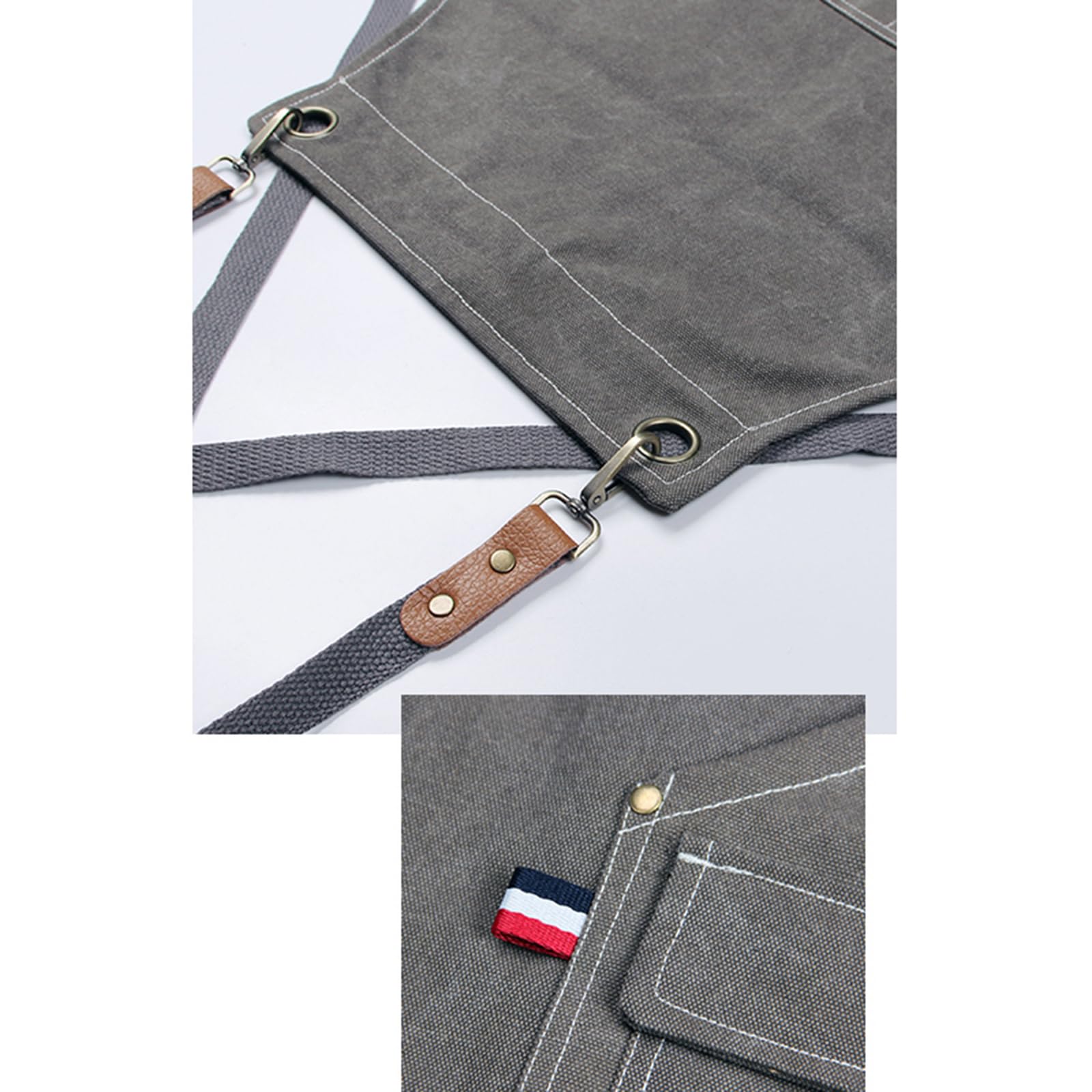 Grembiuli, Grembiule da cuoco for uomo e donna, in tela, con 4 tasche, for cucina, casa