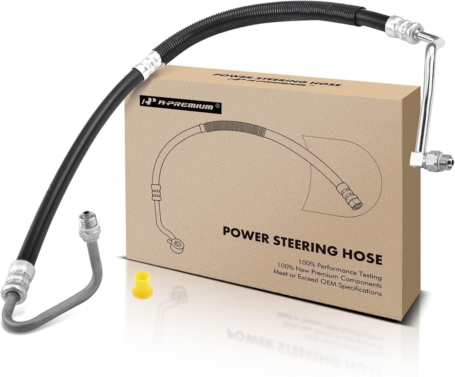 A-Premium Power Steering Pressure Line Hose Assembly Compatible with Ford Mustang 1994-1995, 5.0L 5.8L, Pump to Rack/Gear