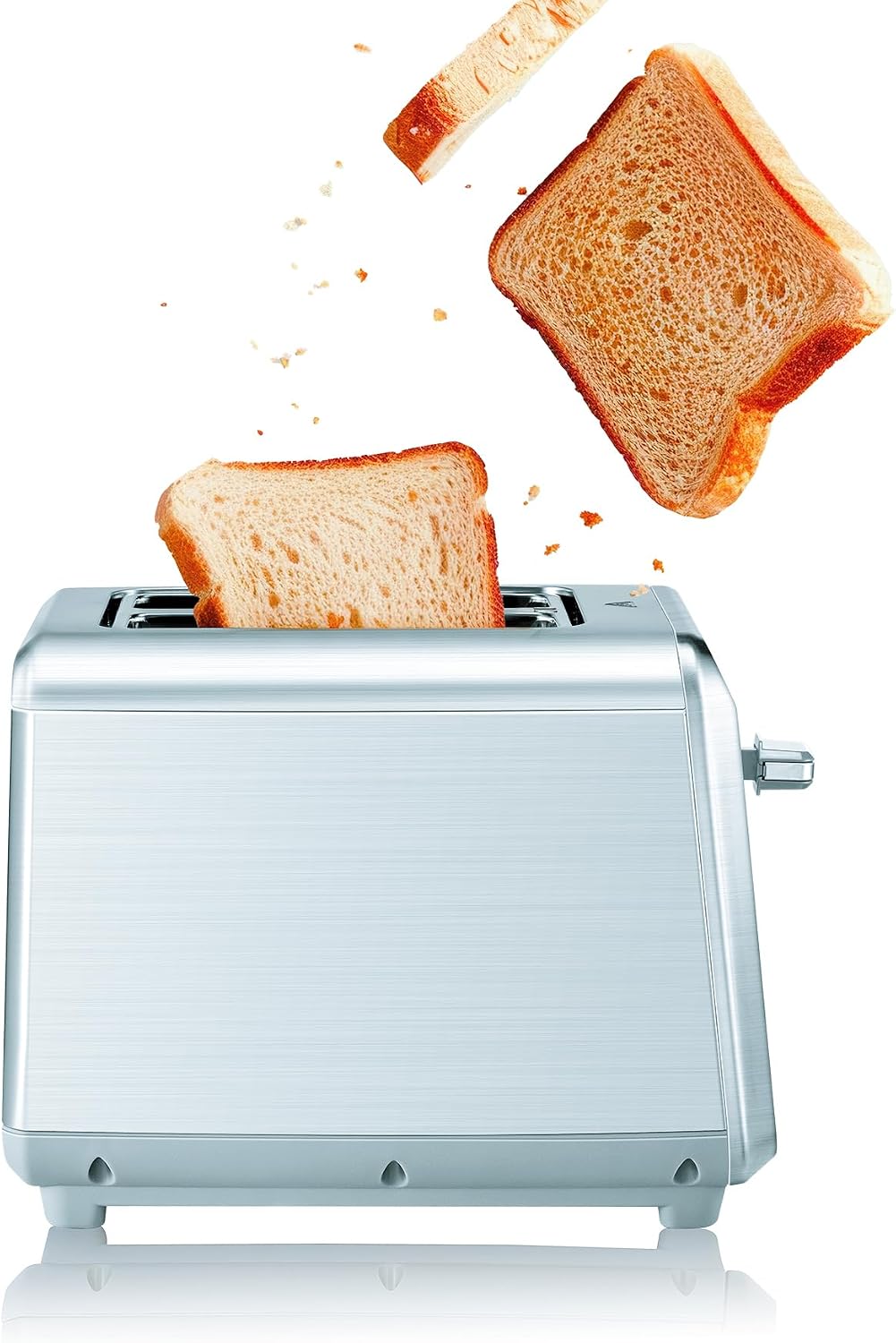 LIVWELL Smart Touch 2-Slice Metal Toaster with LED Touch Screen | 6 Browning Levels, Timer Countdown, Cancel & Defrost | 2 Color Available (Brushed Stainless Steel)