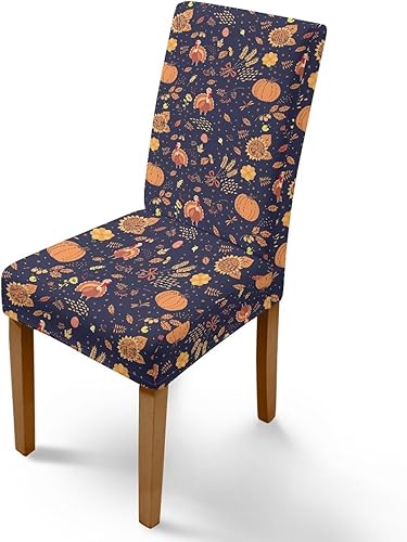 Miniatura 44 de Rnyleeg Fall Autumn Seat Covers for Dining Chairs Set of 4 Sunflower Themed Stretch Dining Chair Covers Soft Comfy Chair Slipcovers for Cocktail