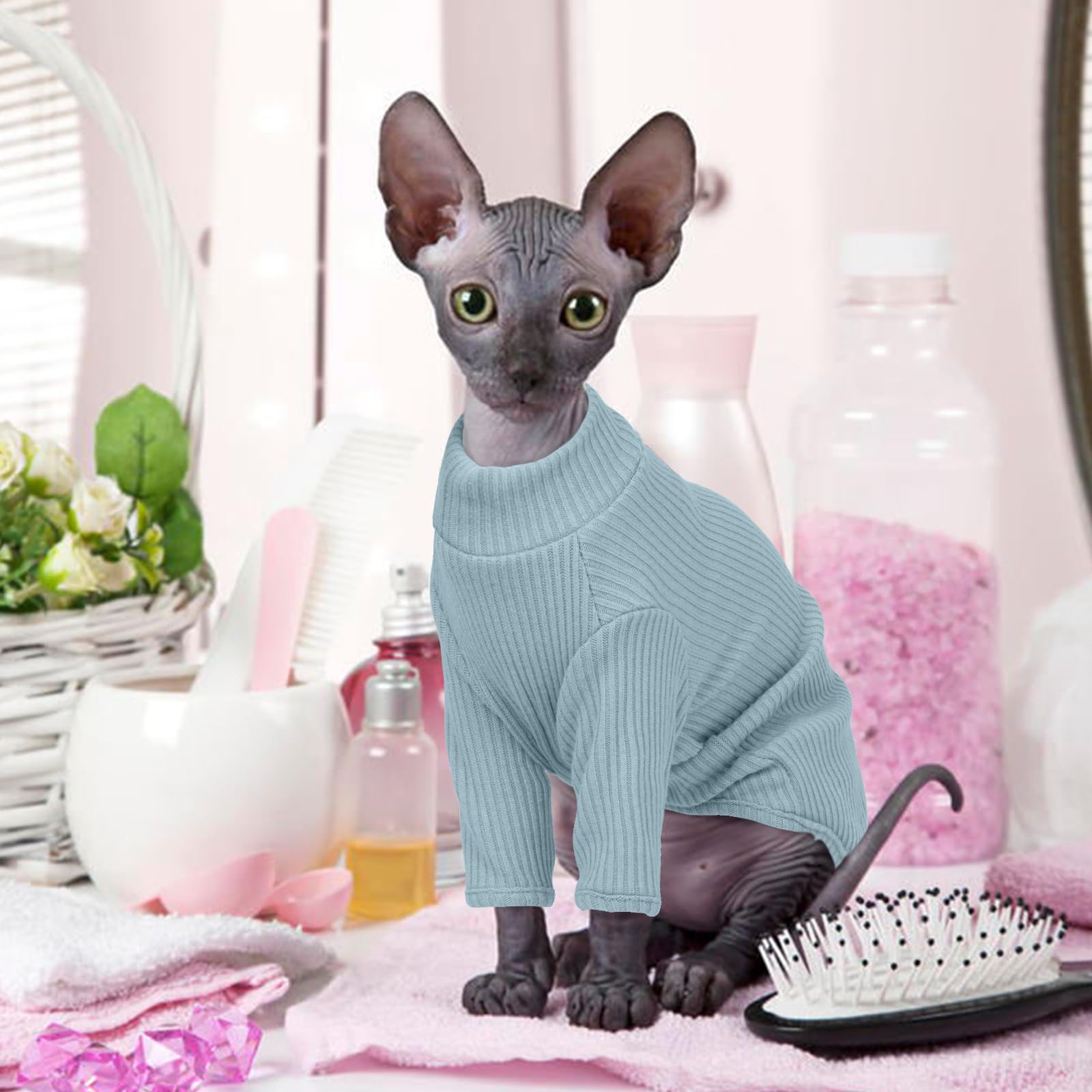 Cat Clothes, Sphynx Cat Clothing, Cat Jumper S, Cat Jumpers For Cats Only, Kitten Clothes, Kitten Jumper, Breathable Cat Pyjamas, Warm Cat Coat, Cat Sweater, Cat Vest For Sphynx,Cornish Rex — view 7