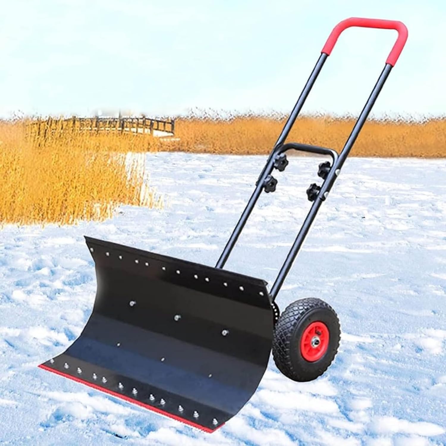 Amazon | 除雪機 家庭用除雪機 スノープラウ 手押し除雪機 100cm幅 