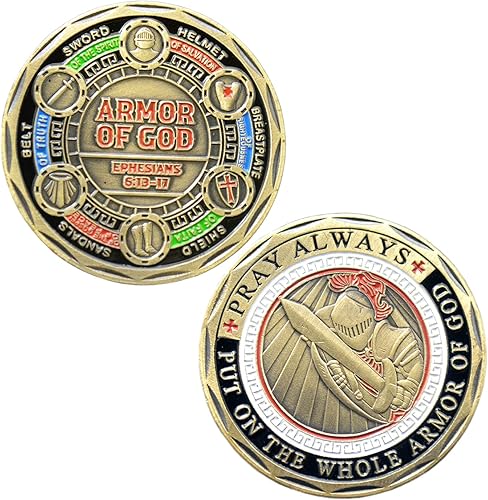 Moneda de desafío de armadura de Dios, moneda de armadura completa de Dios