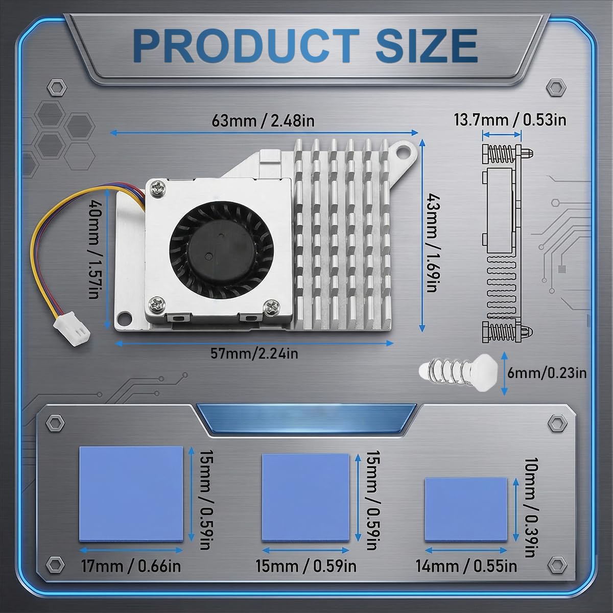 Zolara Active Cooler Raspberry Pi 5 Dissipateur Thermique avec Ventilateur PWM 5V 100mA, Radiateur Aluminium pour Ras-Pi 5 4GB 8GB 16GB, Refroidissement Actif Silencieux et Contrôle Automatique