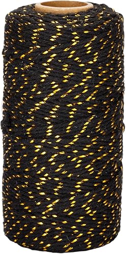 Cuerda de algodón de 328 ft, cuerda de Navidad, cuerda resistente para manualidades y envolver regalos.