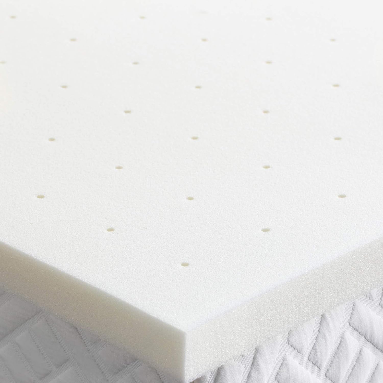 Twin XL White Ventilated Memory Foam Mattress Topper