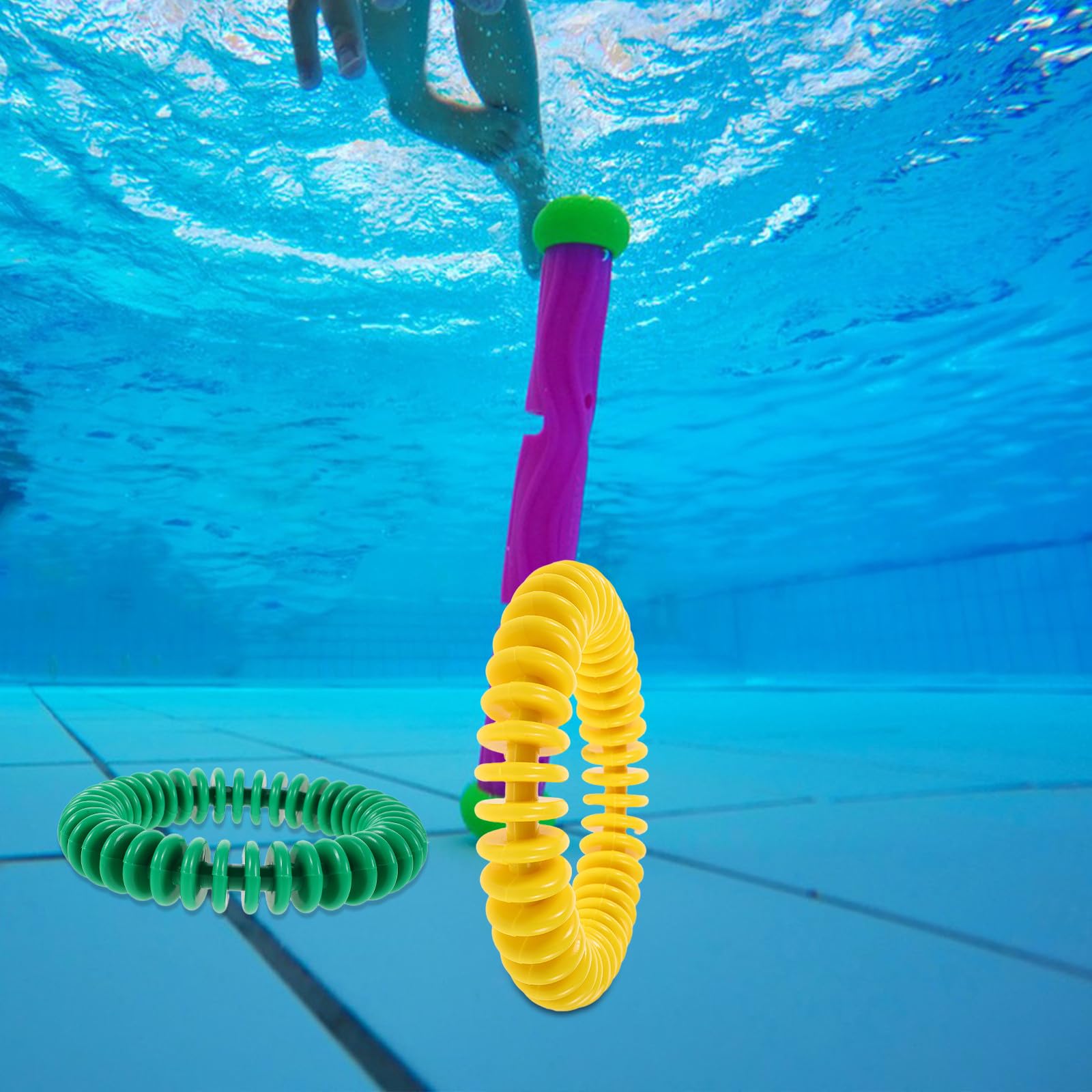 FRCOLOR 4piezas Anillo de Entrenamiento de Buceo para Piscina Juguetes de Buceo Hunden Coloridos Juguetes de Piscina de Verano para Fiesta y Entrenamiento Subacuático