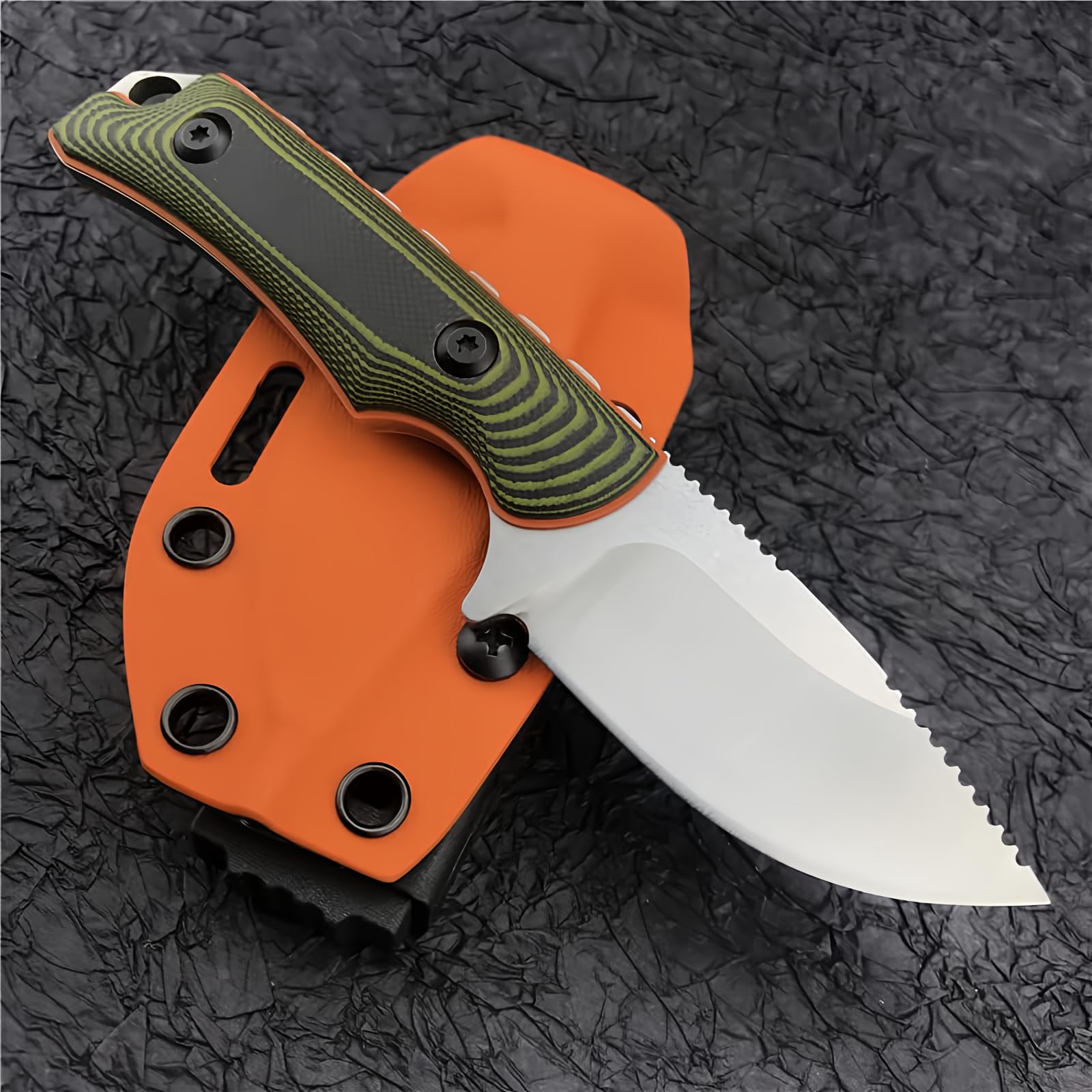 Outdoor Hunt Hidden Canyon Hunter EDC Fixed Blade Knife 2.79" 8Cr13Mov Drop Point, G10 Handles, Kydex Sheath,Gift For Men (G10 Handle)