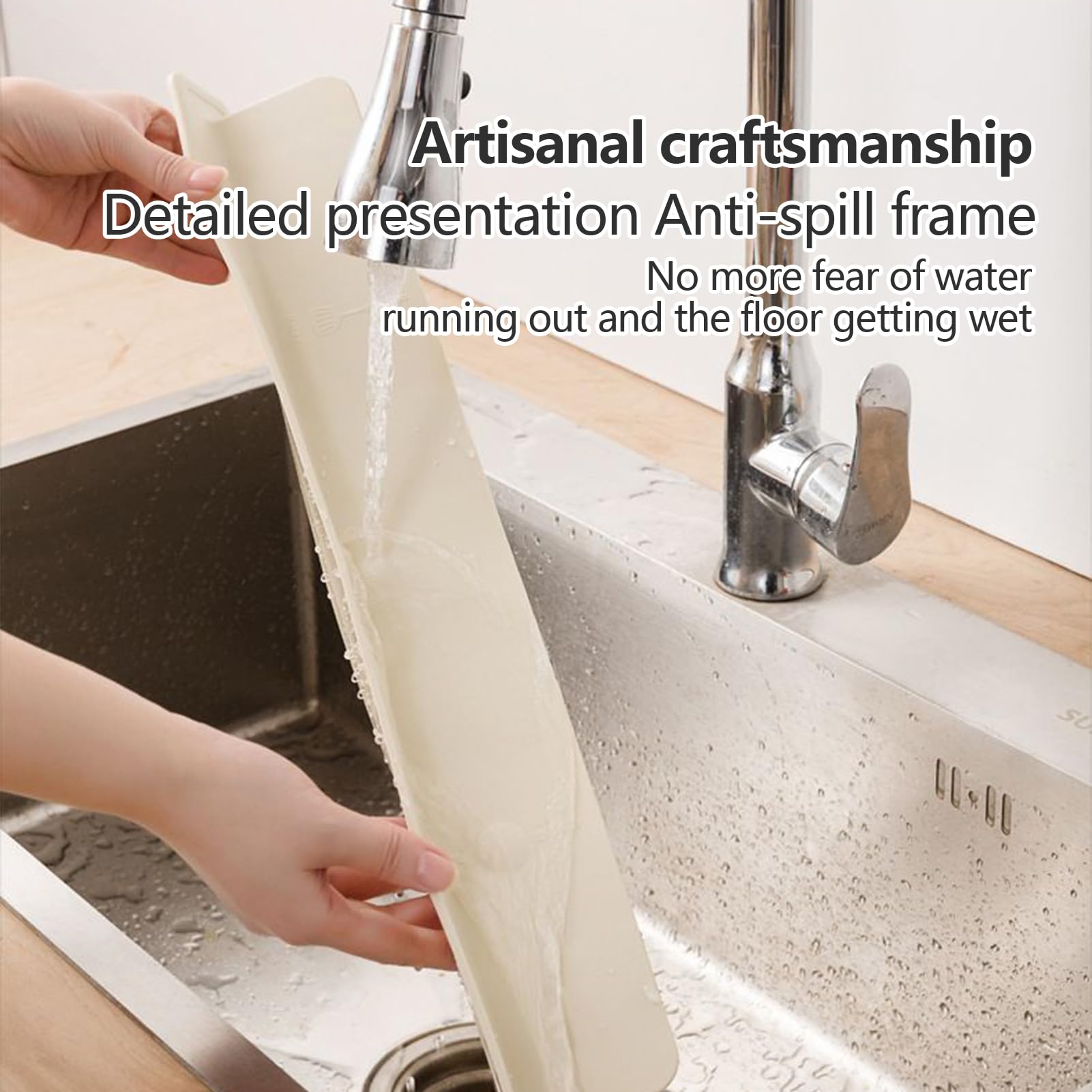 Paraspruzzi per lavandino, barriera antispruzzo per Rubinetto in Silicone, 50 x 8 x 4 cm, con, Protezione per l'igiene e Il Controllo 'Acqua in Vasca da Bagno, lavabo, Uso in Appartamento