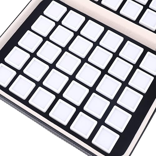 Miniatura 9 de Caja organizadora de gemas de 60 rejillas, caja de almacenamiento de joyas, caja de lujo para colección de diamantes con tapa transparente y diseño