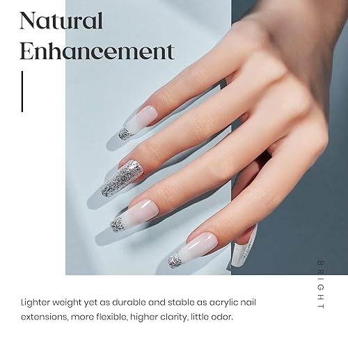 Miniatura 104 de Beetles Builder Gel de 0.5 onzas líquidas, gel fortalecedor 7 en 1 translúcido rosa nude, cepillo de extensión de uñas de gel UV en botella, no se