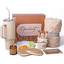 Opulent Luxury Self Care Gift Package for Women, 40oz Tumbler, Cozy Blanket | Gift-Ready Spa Set for Get Well, Thinking of You &amp; Corporate Gifts for Employees &amp; Clients - Candle, Bath Salts &amp; Sleep Mask