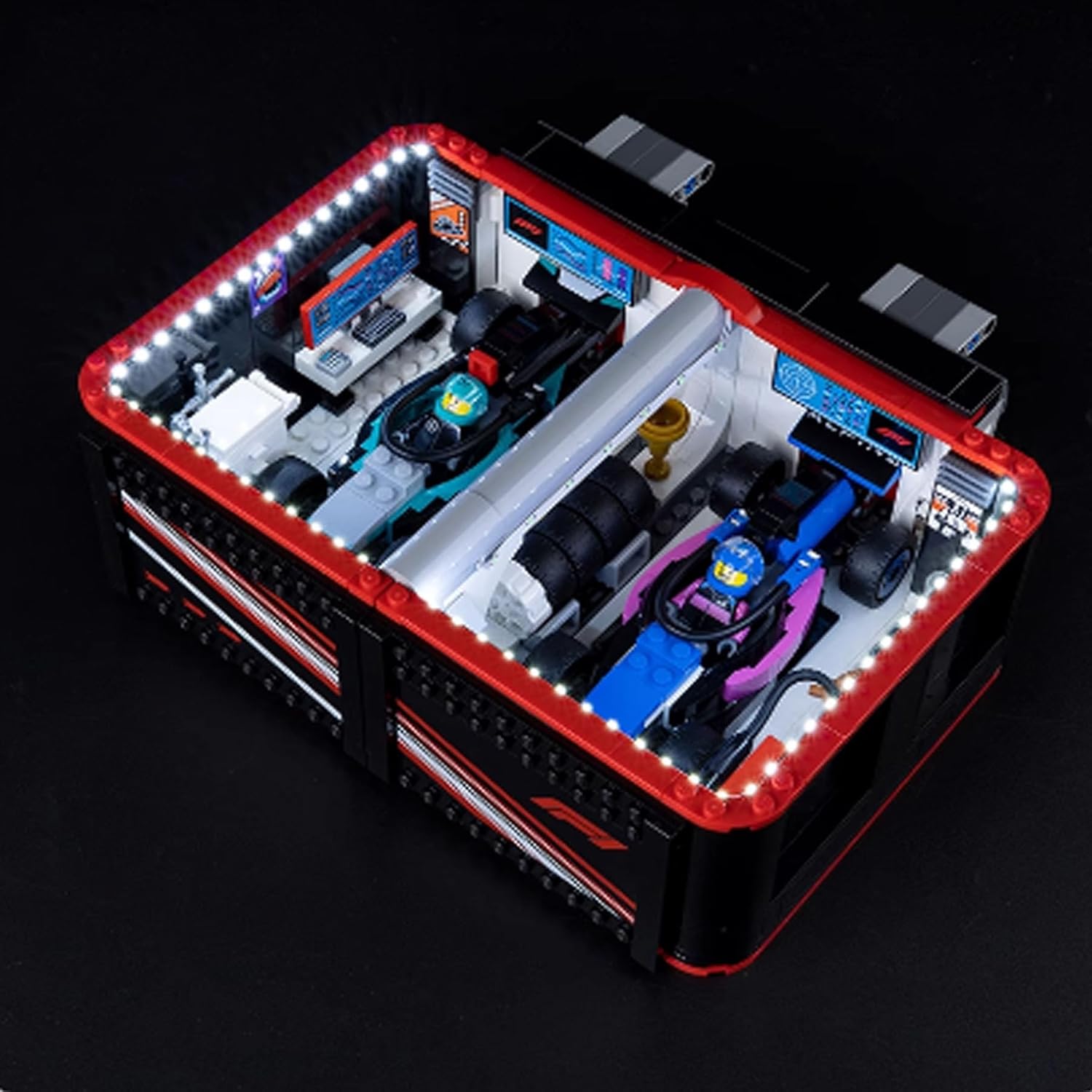 LED Lighting Kit Compatible with Lego 60444 F1 Garage and Racing Car Series LED Light Set (Model Kit Not Included - Lighting Components Only)