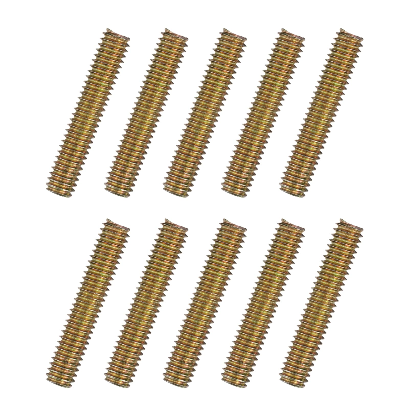 uxcell 10pcs Fully Threaded Rods 5/16x1-3/4 All Thread Studs Long Threaded Screw Carbon Steel for Furniture Garden Railing Mounting Assembly Fastening