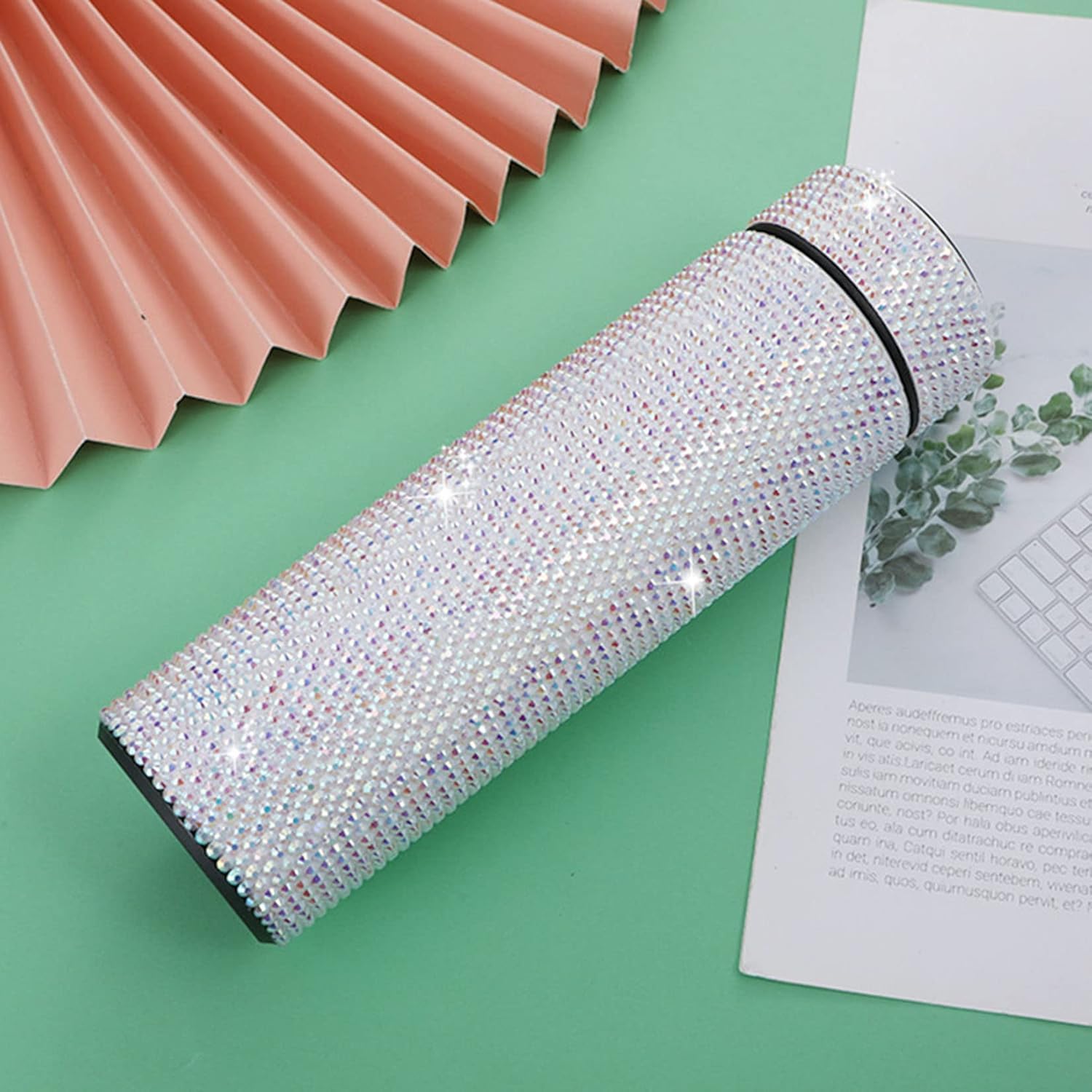 Diamentowy termos, butelka termiczna, Bling Rhinestone butelka na wodę z wyświetlaczem temperatury LED Kubek podróżny z wodą Kubek na wodę ze stali nierdzewnej