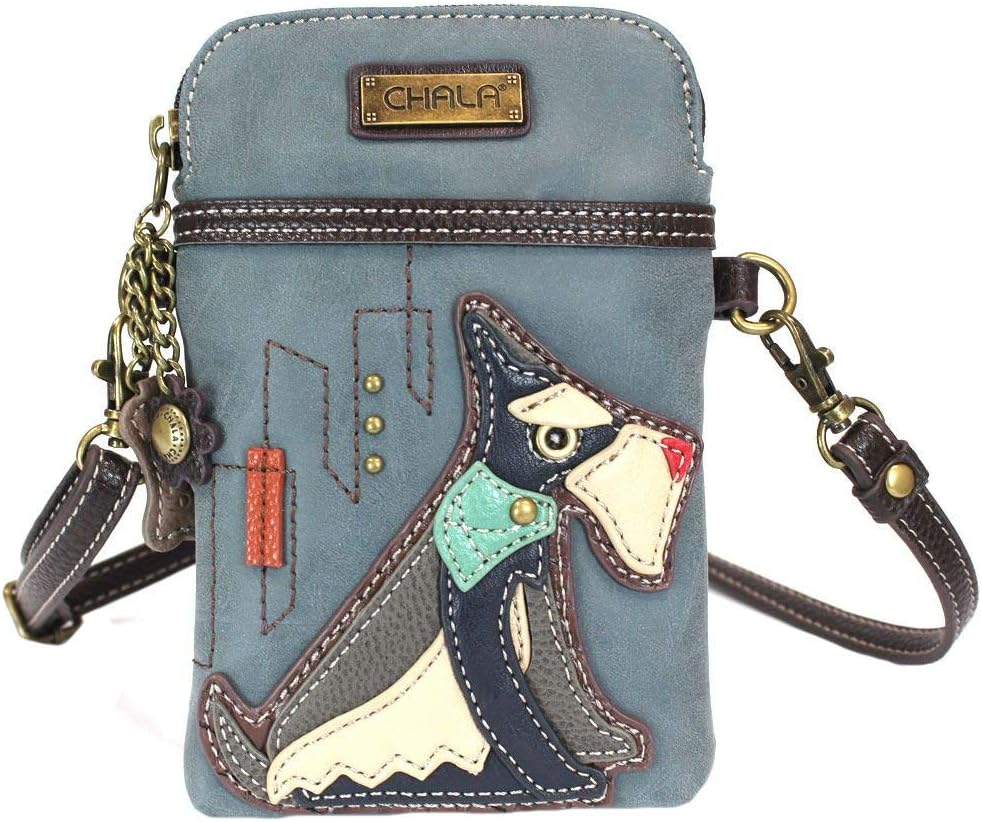 Chala Schnauzer Cellphone Crossbody Handbag - Convertible Strap Schnauzer Mom Gift