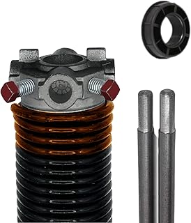 Garage Door Torsion Spring (0.273" Wire x 2" D x 36" L) with 1" Nylon Bushing + Winding Bars | Left Hand Wound Replacement (Right Side)