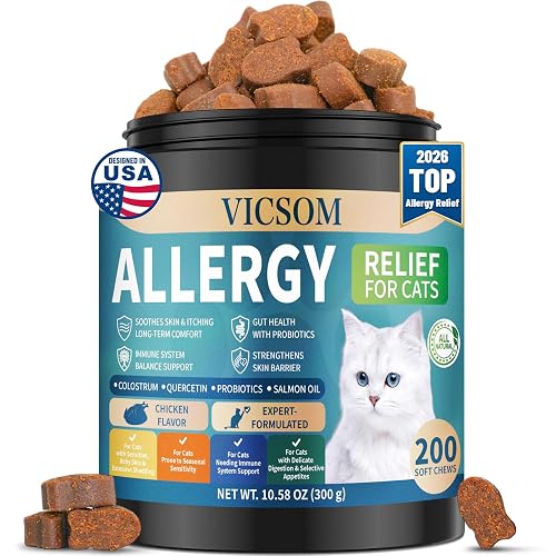 Cat Allergy Relief for Cats, 200 Cat Itchy Skin Allergy
