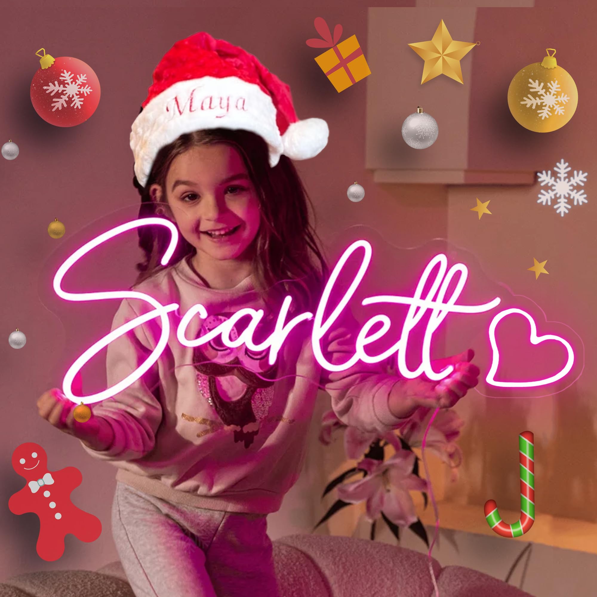 Aslanka Custom Neon Signs, Personalized Name LED Neon Signs for Room Decoration, Bar, Bedroom, Wedding, Birthday, Company Logo Signs Neon Light Sign for Kids Gift