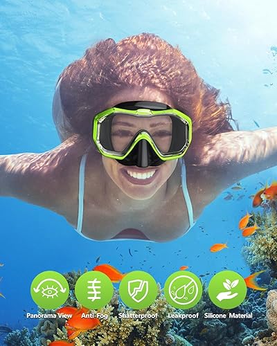 Miniatura 4 de W WSTOO Adults Swim Goggles with Nose Cover,HD 3-Window Wide Vision Lens Snorkel Diving Swimming Mask Anti-Fog&Leak