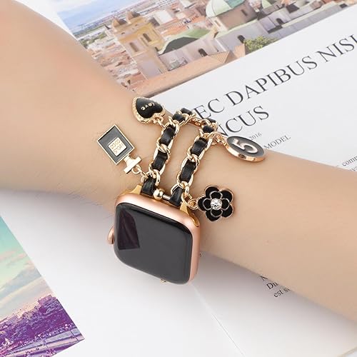 Miniatura 4 de Pulsera de metal compatible con Apple Watch Band de 1.496 in, 1.575 in, 1.614 in, 1.654 in, 1.732 in, 1.772 in, 1.772 in, cadena cubana de diseñador