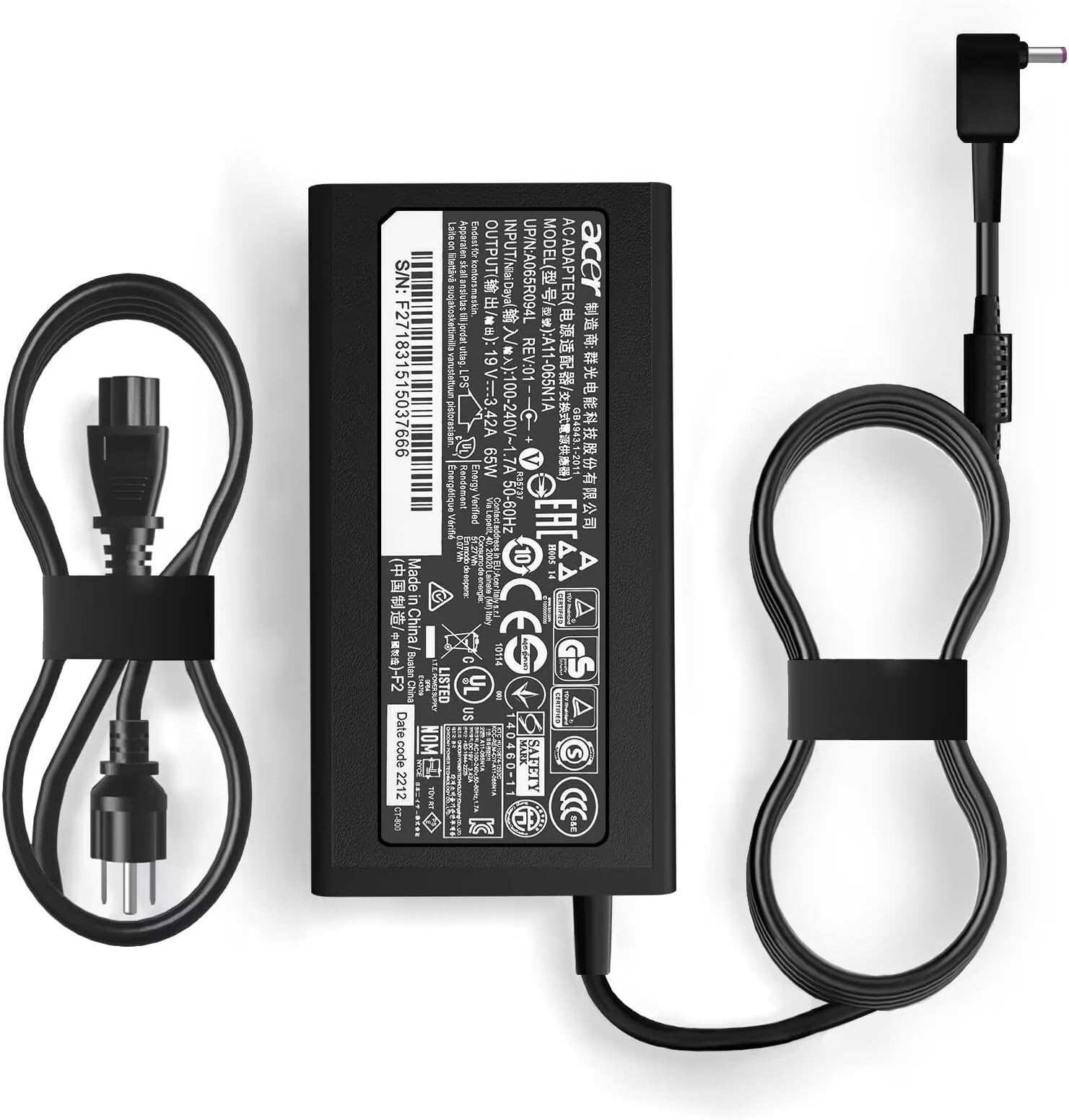 Amazon.com: QYD 65W 19V 3.42A AC Adapter Laptop Charger Compatible with