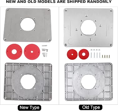 Aluminum Alloy Router Table Insert Plate with Insertion and Install Screws