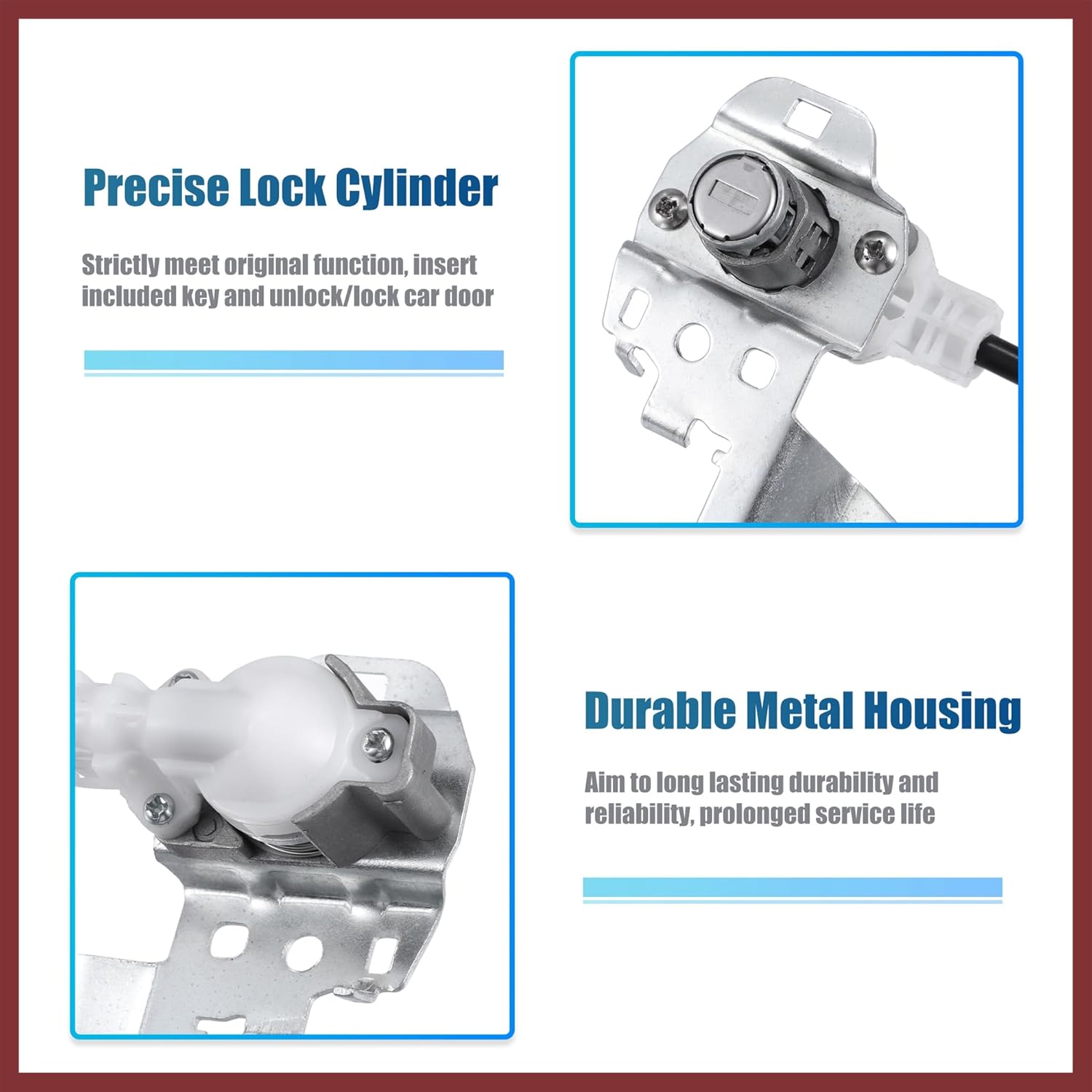 1 Set Front Left Side Door Lock Cylinder Cable with 2 Keys for Honda Civic 4-Door 2006 2007 2008 2009 2010 2011 72185-SNA-A01 Replace Parts