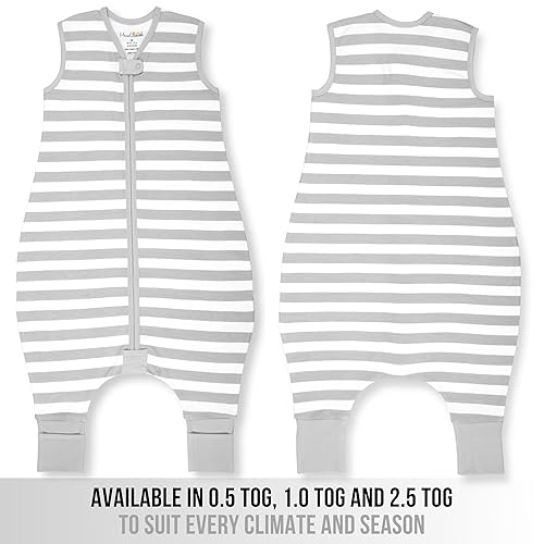 Miniatura 9 de Mama Cheetah Saco de dormir para niños pequeños con pies 3T-4T, 0.5 TOG de algodón orgánico con piernas, saco de dormir para bebés para caminantes,