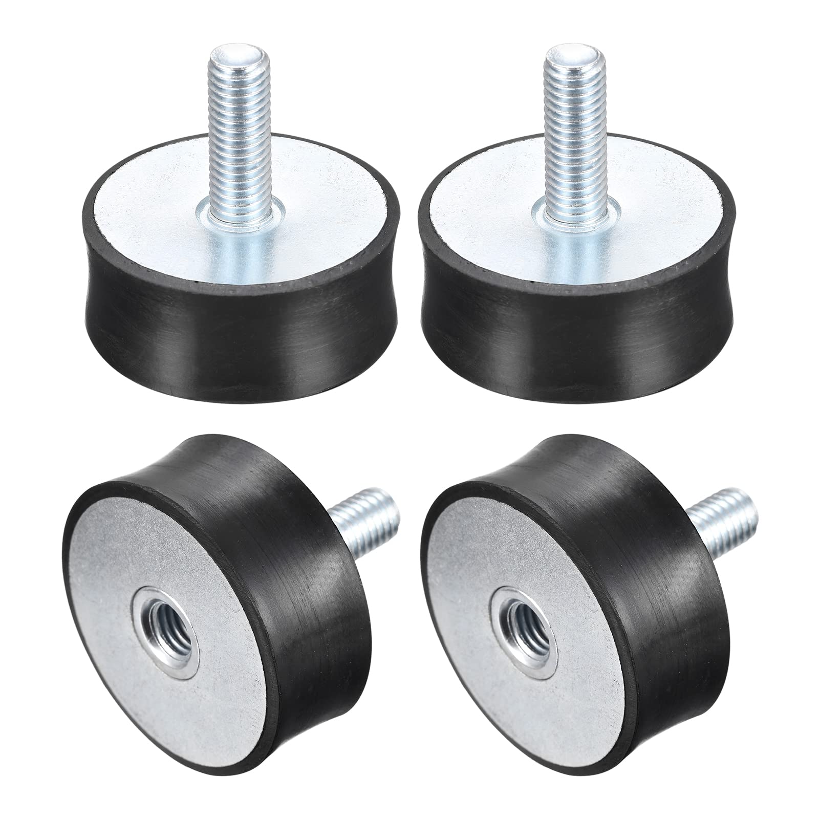 sourcing map 4pcs Silent Bloc M10 Mâle/Femelle Support Caoutchouc Amortisseur Vibration Isolateur Choc Absorbeur D50mmxH20mm
