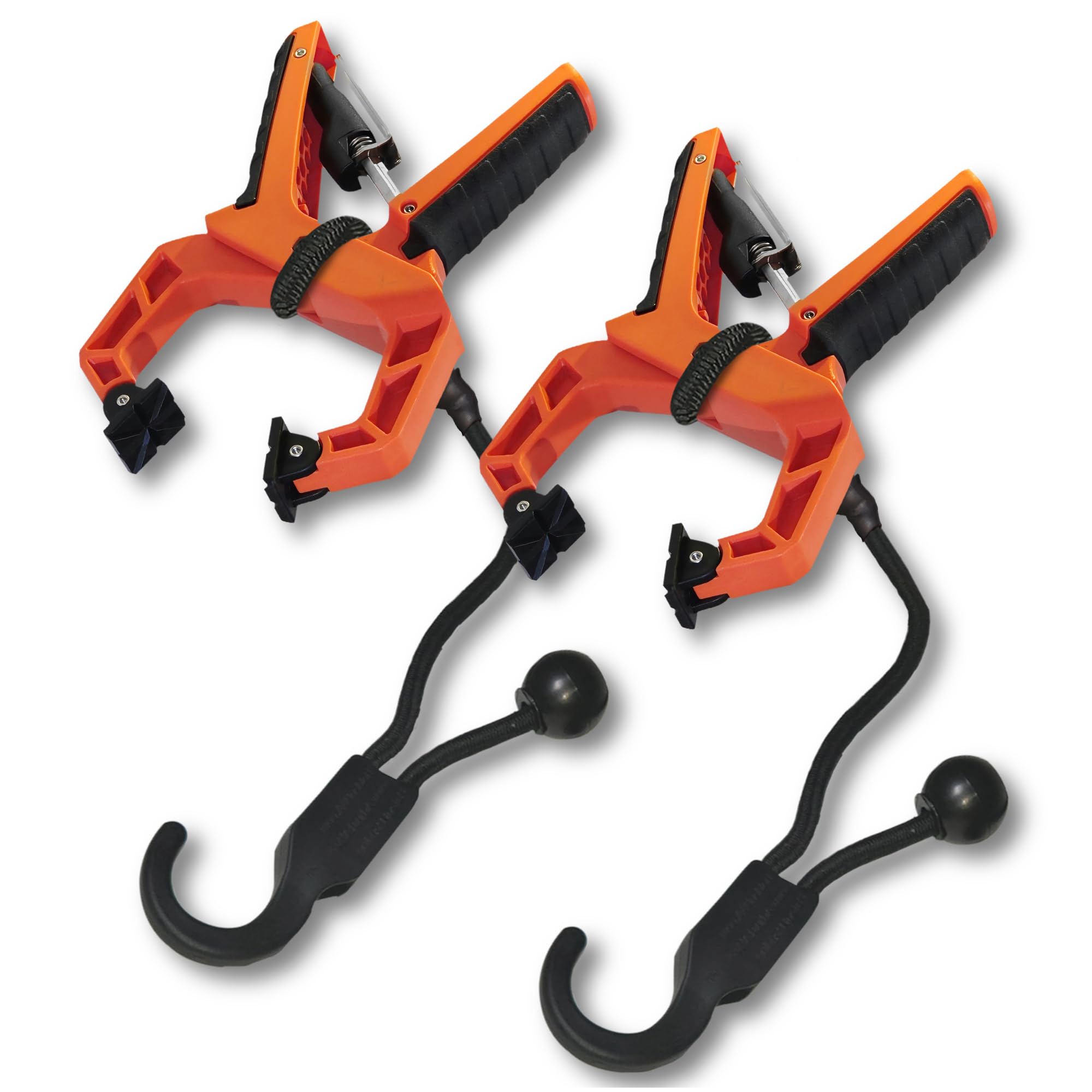 Holden USA Adjustable Ladder Clamp Set – Ladder Stabilizer Clip for Roof, Gutters, and Wall Prep - Non-Slip Grip, Secure & Steady (Orange - 2 Pack)