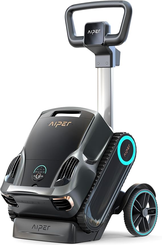 Aiper Scuba X1 Pro Max All-in-One Pool Cleaning Robot & Skimmer with Caddy, 8,500 GPH Suction Pool Vacuum, Ultra-fine Filtration, Smart Surface Parking, for All Inground Pools, Grey