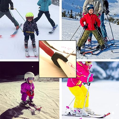 Miniatura 5 de Soporte de snowboard con clip para snowboard, conector de snowboard con cuña fácil, ayuda para entrenamiento de esquí, color rojo