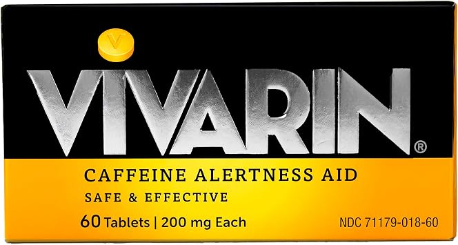 Vivarin Caffeine Pills 200mg Caffeine per Dose, Safe and Effective, Helps You Stay Awake, Energy Supplement, 60 Tablets