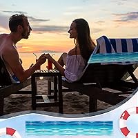 Vista 6 de Boao 8 bandas de toalla grandes para sillas de playa de 15.75 x 1.97 pulgadas, bandas elásticas a prueba de viento, clips para sala de estar