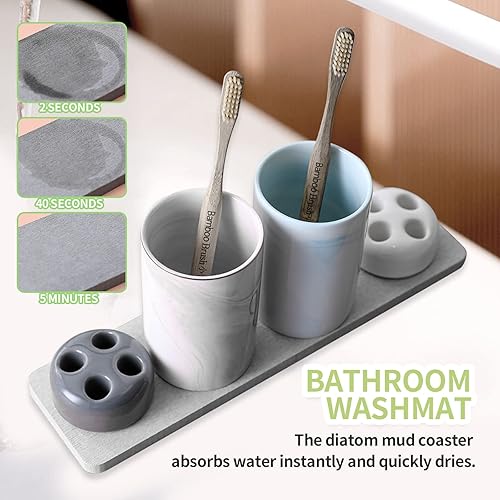 Miniatura 3 de Organizador de fregadero de secado instantáneo, bandeja de piedra antideslizante que absorbe el agua para fregadero, posavasos rectangulares de