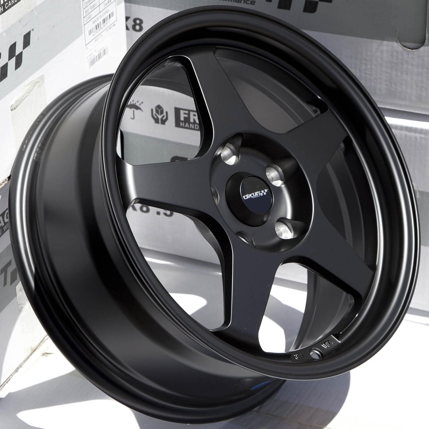 Circuit Performance CP22 16x7 Flat Black 5x114.3 +35mm Offset Wheels Spoon SW388 Style