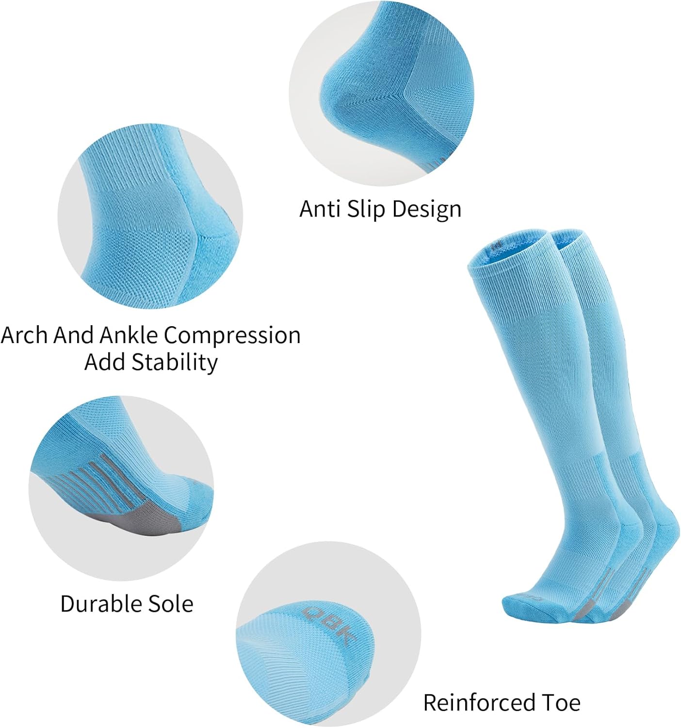 QBK 2T/3T/4T/5T To Youth Toddler Soccer Socks For Kids Boys And Girls - Image 3