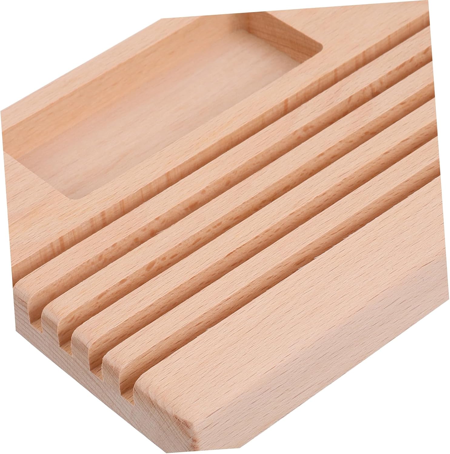 Hohopeti Beech Wood Ruler Organizer Quilting Ruler Holder Spool Storage Space-Saving Tool Rack