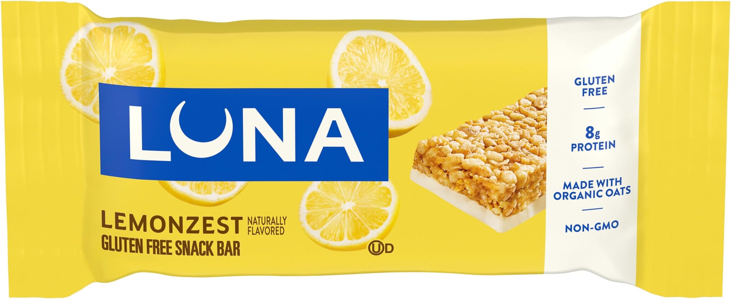 LemonZest Flavor - Snack Bars - Non-GMO - Gluten-Free Protein Bars - Made with Organic Oats (1 Count)