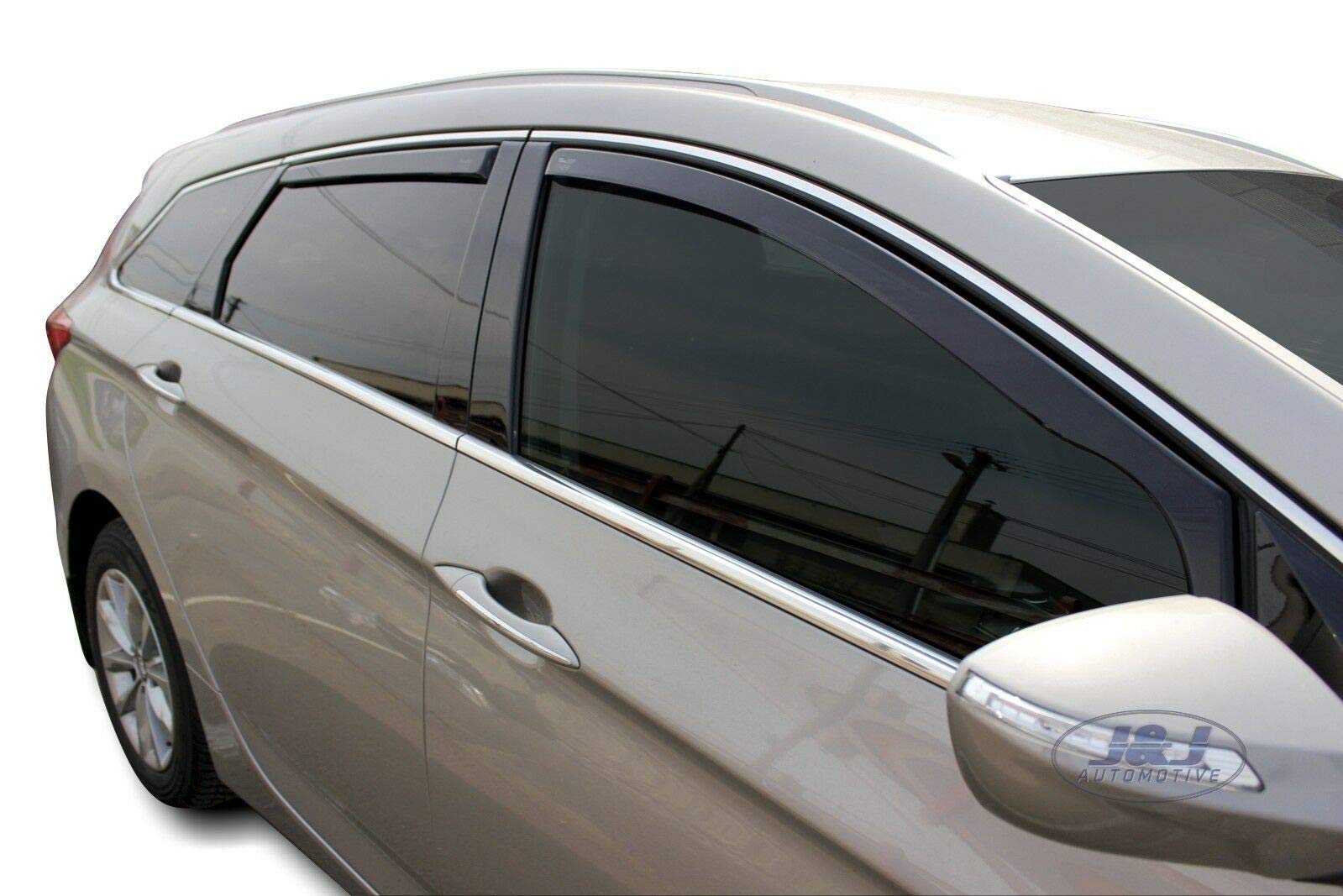 J&J AUTOMOTIVE Windabweiser passend für Hyundai i40 2011-2019 4tlg, Heko Regenabweiser Vorne Hinten Getönt Dunkel Passform